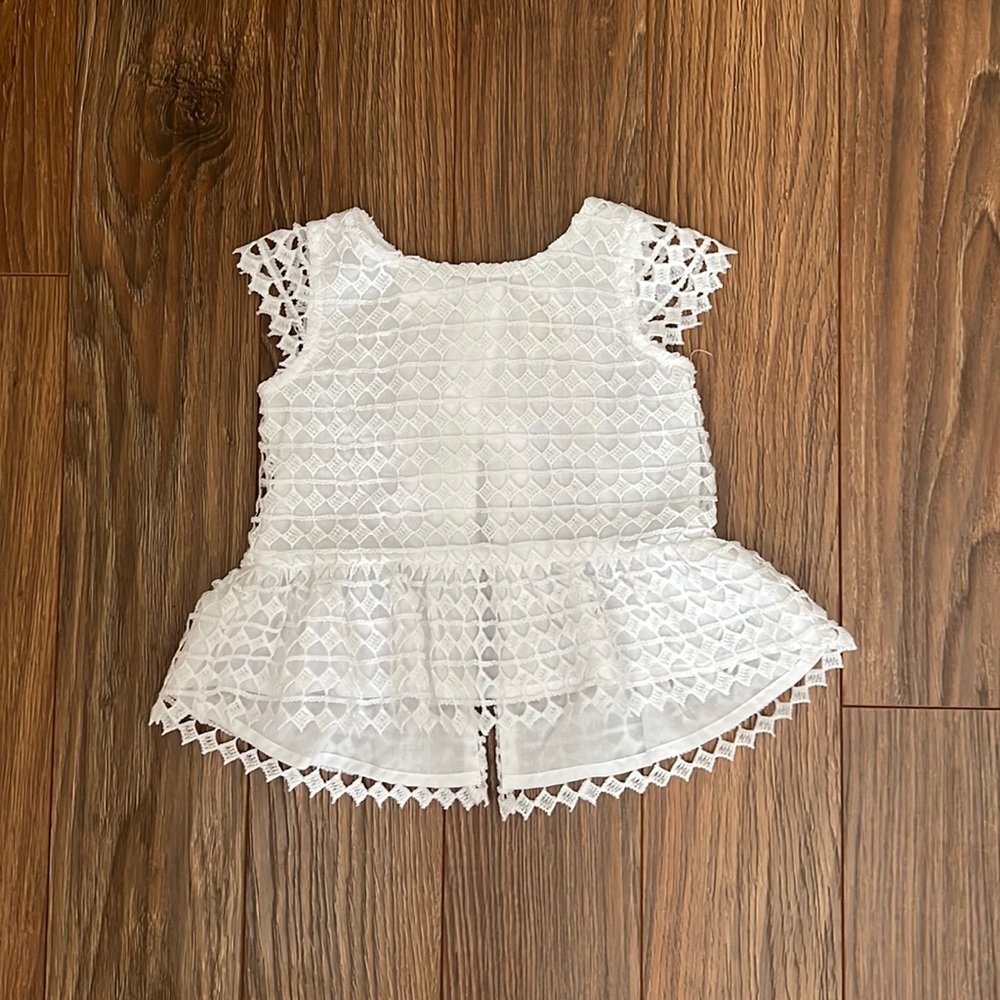Kardashian Kids White Lace Peplum Top